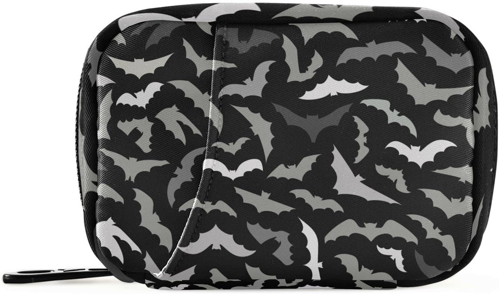 Pill Box Halloween Nietoperze 7 dzień Pill Case Travel Pill Organizer Bag z Zipper przenośny tygodniowy suplement witaminy posiadacz Pouch Bag