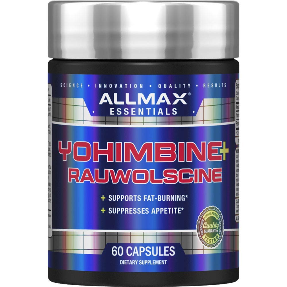 ALLMAX Essentials YOHIMBINE + RAUWOLSCINE - 60 Kapsułki - Obsługuje spalanie tłuszczu i dostarcza Appetite - 60 Słupki