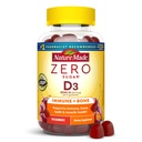 Nature Made Zero Sugar Witamina D3 Gummies 2000 j.m. (50 μg) Na podawanie, kości i wsparcia immunologicznego, Aspartam wolny, 110 Witamina D Gummies, 55 Day Supply
