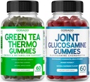 Zielona herbata tłuszcz Burner Weight Loss (60 Gummies) Apetite Suppressant Weight Loss Supplement for Men & Women and Glucozamine Chondroitin Joint Supplements (60 Count) Joint Supplements for Dorosłe