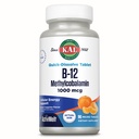 KAL Witamina B12 Metylokobalamina 1000mcg, Zdrowa Energia, Metabolizm, Nerwy i Czerwone Krwinki Wsparcie, * Szybkie rozpuszczenie ActivMelt, Optymalne wchłanianie, Naturalny aromat tangeriny, 90 Służenie, 90 Micro Tabs