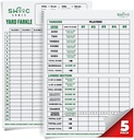 SWOOC Games ® - 5 Big Premium Laminated Yardzee & Farkle Score Cards (11.5in x 8in) z zasadami - Dużych wielokrotnego użytku suchych płytek dla Giant Outdoor Dice