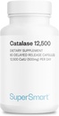 Supersmart - Catalase 500 mg na dobę (12500 CatU) - Natural Enzyme - Anti Gray Hair Supplement Assembly 124; Non-GMO & Gluten Free - 60 Opóźnione uwalnianie kapsułki