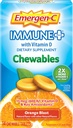 Emergen- C Immune + Chewables 1000mg Witamina C Tablet, z witaminą D, Immunent Support Suplement diety dla odporności, Pomarańczowy Blast Flavor - 14 Liczba