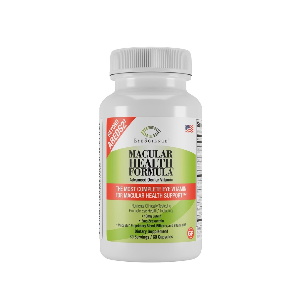 EyeScience Macular Health Formula Zaawansowana Witamina Oczowa - Zawierające Luteinę, Zeaksantynę, Billberry, & Witaminy C, D, E, & B6 (30 Day Supply)