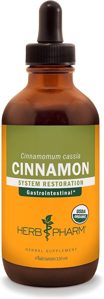 Herb Pharm Certified Organic Cinnamon Liquid Extract for cardioviral and Circulative Support - 4 unce