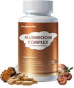 Mushroom Complex Supplement 2600mg, 120 kapsułki - 10 Mushrooms Blend - Reishi, Lions Mane, Cordyceps, Chaga, Turcja Tail, Maitake, Shiitake, Oyster Nootropic Complex - Mózg, Energia, Focus Pills