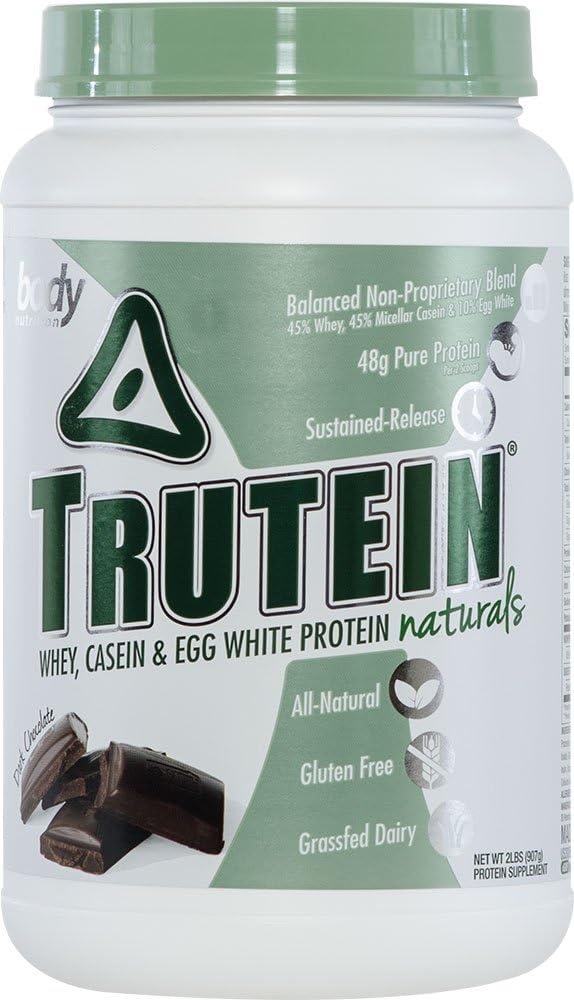 Proszek do odżywiania ciała - Truteina Naturals Ciemna czekolada 2lb Serwatka, Kazeina i Jajko biały - Naturalny niskokaloryczny Keto Przyjazny napój - Lean Muscle Builder, Utrata masy ciała, Trening, Odzysk