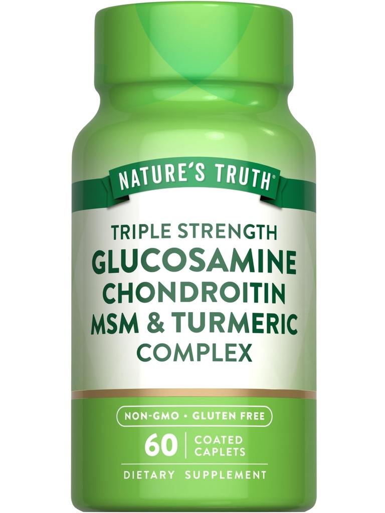 Nature 's Truth Glucozamine Chondroitin MSM Complex XI124; 60 Cappets XI124; with Turmeric XI124; Triple Strength Formula XI124; Non-GMO and Gluten Free Supplement