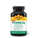 Country Life Witamina D3 5000 IU - Wysoka moc, Nie-Ryby Źródło, Wspiera zdrowie kości, Funkcje immunologiczne i Wchłanianie wapnia - 365 Softgels, Certified gluten- Free, Długoterminowe Dostawy
