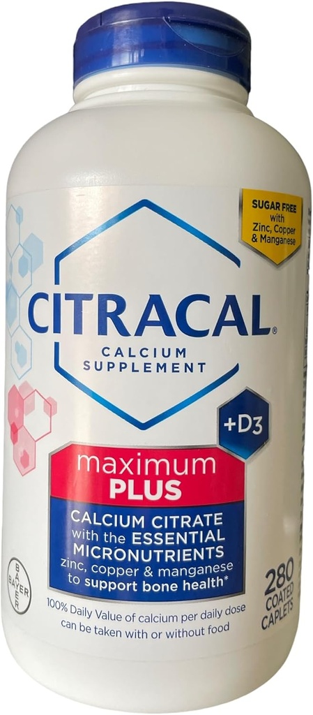 Citracal Calcitrate Citrate Cappets (Maximum Plus) + D3 1Pack (280 ct.) (Opakowanie może się różnić)