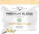 Muscle Feast Grass Fed Premium Mieszanka białka serwatki, hydrolizowane serwatki, izolat, Micellar Casein, 21g Protein, 100 Calories (Vanilla, 5lb)