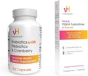 vH niezbędne Probiotyki z Prebiotykami i Żurawinowym Suplementem do Zdrowia Kobiet - 120 Kapsułek (544- 36) & Prebiotyk PH Balanced Vaginal SuppositoriesBox, Wersja oryginalna, 15 Count