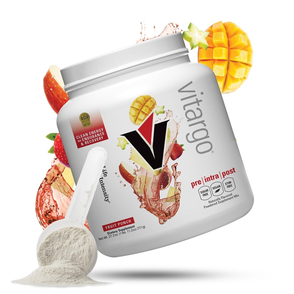 Vitargo proszek węglowodanowy, 2X Szybsze uzupełnianie mięśni Glycogen, 1,7 LB Punch owocowy, Pre, Intra & Post, Bezcukrowy proszek węglowodanowy do odzysku, Endurance & Muscle Gain, Made in USA