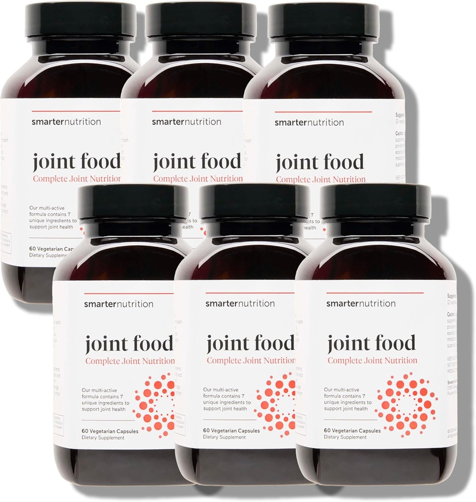 SMARTERNUTRITION Joint Food - Full-Food Joint Supplement to Support Lubrication & Mobility - Completed with Collagen Type II, MSM, Witamina C, Turmeric, Bromelain - 6 Pack [180- Day Supply]