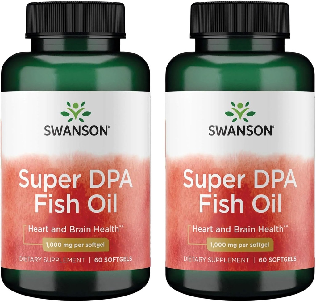 Swanson Super Dpa Fish Oil 1000 mg 60 Sgels (2 opakowania)