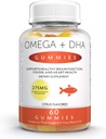 Gummeje z Omega 3 6 & 9 Plus DHA dla dzieci i dorosłych - Mózg, Pamięć, Focus, i Immunitet Booster - Non-GMO, Gluten Free, Żelatyna Free