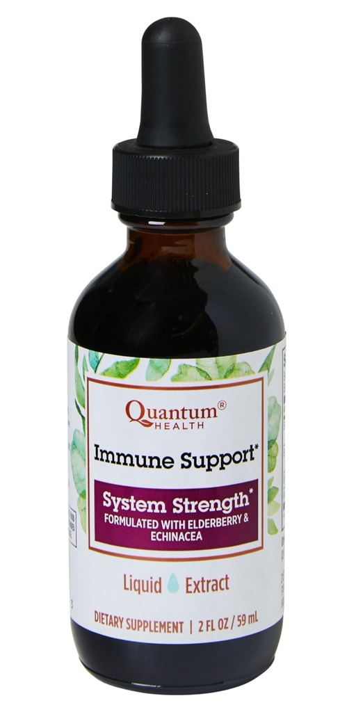 Quantum Health Immune Support Elderberry Echinacea Goldenseal Liquid Extract - Codzienne Wellness Herbal Immunity Formula dla kobiet i mężczyzn - Wysoka dawka, Szybka absorpcja nalewka - 2 Fl Oz