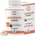 Organiczny mieszany Mushroom Kapsułki Naturalne Suplement Supples 124; Cordyceps Sinensis, Reishi, Lion 's Mane, Turcja Tail Supples 124; Wsparcie immunologiczne, Vitality Boost, Non-GMO & Allergen- Free 124; 90 Kapsułki