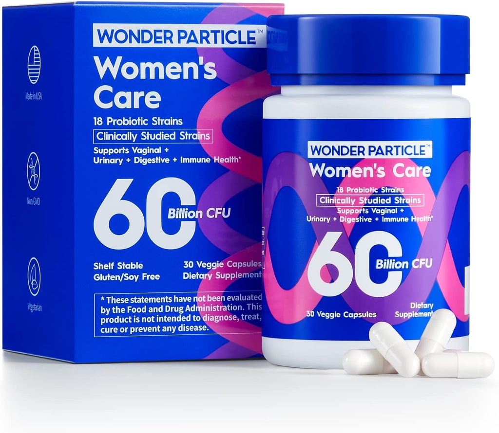 Probiotyki dla kobiet z prebiotyką i żurawiną, 60 Billion CFU, 18 Strains, Women 's Daily Probiotic, dla Digestive Vaginal & UTI Health, Non-GMO, No Soy & Gluten, 30ct
