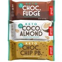 Dobrze! Przekąski Keto Variety Pack Protein Bar, Wegan, Soy & Gluten Free, Niski cukier Meal Wymiana, 10 g białka, Natural Healthy Snack, Dla sportowców i aktywnych stylów życia, 3g netto węglowodanów, 12 Bary
