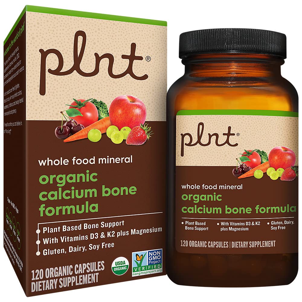 Organiczna formuła kości wapniowej a "Plant- Based Bone Support with Vitamin D3, K2, & Magnez (120 Kapsułki organiczne)