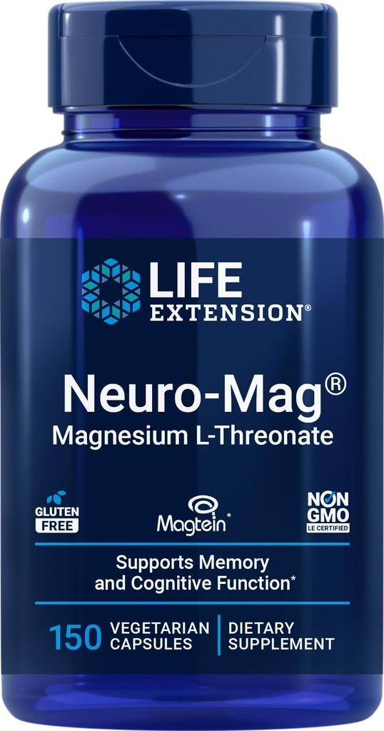 Life Extension Neuro- Mag Magnezu L- Threonate, 150 Kapsułki wegetariańskie, Magtein Suplement dla kobiet i mężczyzn