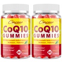 Gumie CoQ10 z PQQ - 400 MG Koenzym Q10 Wysokiej mocy, Wzmocnione z ajurwedycznych ziół, Adaptogenetic Mushroom Blend & Probiotyki do serca, Mózg, Energia, Immunitet, Cherry Flavor, 120 Gummies Wegan