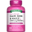 Nature 's Truth Hair, Skin & Nails Witaminy 124; 5000mcg XI124; 250 Softgels XI124; Obejmuje Collagen, Biotin i oleju kokosowego 124; Non-GMO & Gluten suplement dla kobiet i mężczyzn