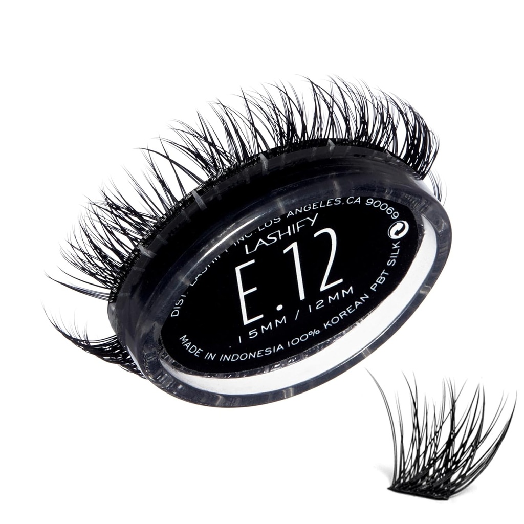 Lashify Extreme 12mm Gossamer DIY Eyelash Rozszerzenia Refill, czarny, łatwe fałszywe rzęsy, aby dodać ogromną objętość