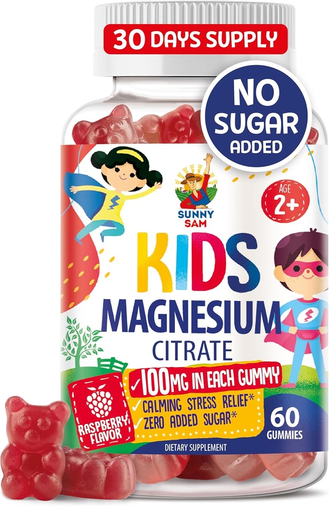 Gumie magnezowe dla dzieci i dorosłych - 100 mg - Recime Magnezu Chews - Magnezu Citrate Chewable Supplement for Mood & Muscle Support - 60 Gummies