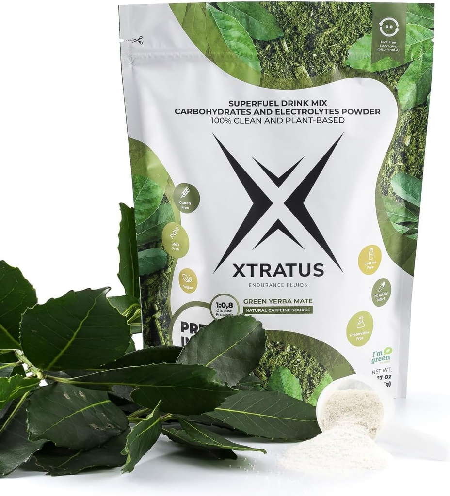 Green Mate (Kofeina) - Sports Energy Drink z węglowodanami i elektrolitami. Naturalne źródło kofeiny. Pre and Intra Training 100% Natural. 35,27Oz.