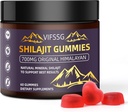 Shilajit Gummies, Gummies wolna od cukru, 500 Mg Shilajit Pure Himalayan Organic, suplement Shilajit, Shilajit Resin, Gold Grade Nature Shilajit z 4 in-1 Complex for Energy Support, 60 Gummies