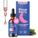 JoySpring Sleepberry Kids Melatonin 3 mg - Liquid Sleep Aid with L Theanine, Wysoka Wchłanianie Berry Drops (2 fl oz) 60 Służenia, Melatonina dla dzieci z Witamina D Dzieci podróży Essentials