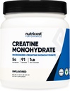 Nutricost Kreatyna Monohydrat Proszek mikronizowany 1 LB (454 Grams), 5000mg Per Serv (5g) - Mikronizowany Monohydrat Kreatyny