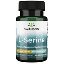 Swanson Ajipure L- Serine Pharmacecal USP Stopień Wysokiej Czystości Acid Supplement Cognitive Function Brain Health 500 mg 60 Veggie kapsułki