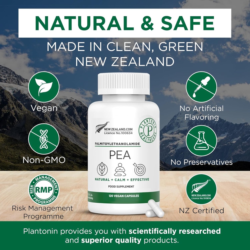Palmitoyletanolamid Pea Supplement 600mg - Mikronizowane suplementy Pea 99% - 2 miesiące dostaw - Zaawansowane wsparcie naturalne dla Joint Comfort