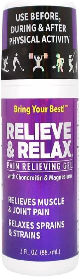 Relieve & Relax Pain Relief Roll On - Dodatkowa siła, Szybkie działanie, Mess- Free Tepical Analgesic - Soothe Sore Muscle & Joint, Back, Knee, Foot, HSA / FSA Relief - 3 Fl. Oz, 1- Pack
