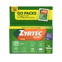 Zyrtec 24 Hour Allergy Relief Tablets, Antihistamine Indoor & Outdoor Anti Allergy Medicine + Cetirizine HCl, Relief from Runny Nose, Sneezing, & Itchy Eyes, Pojedyncze opakowania, 14 x 1 ct Pakiety