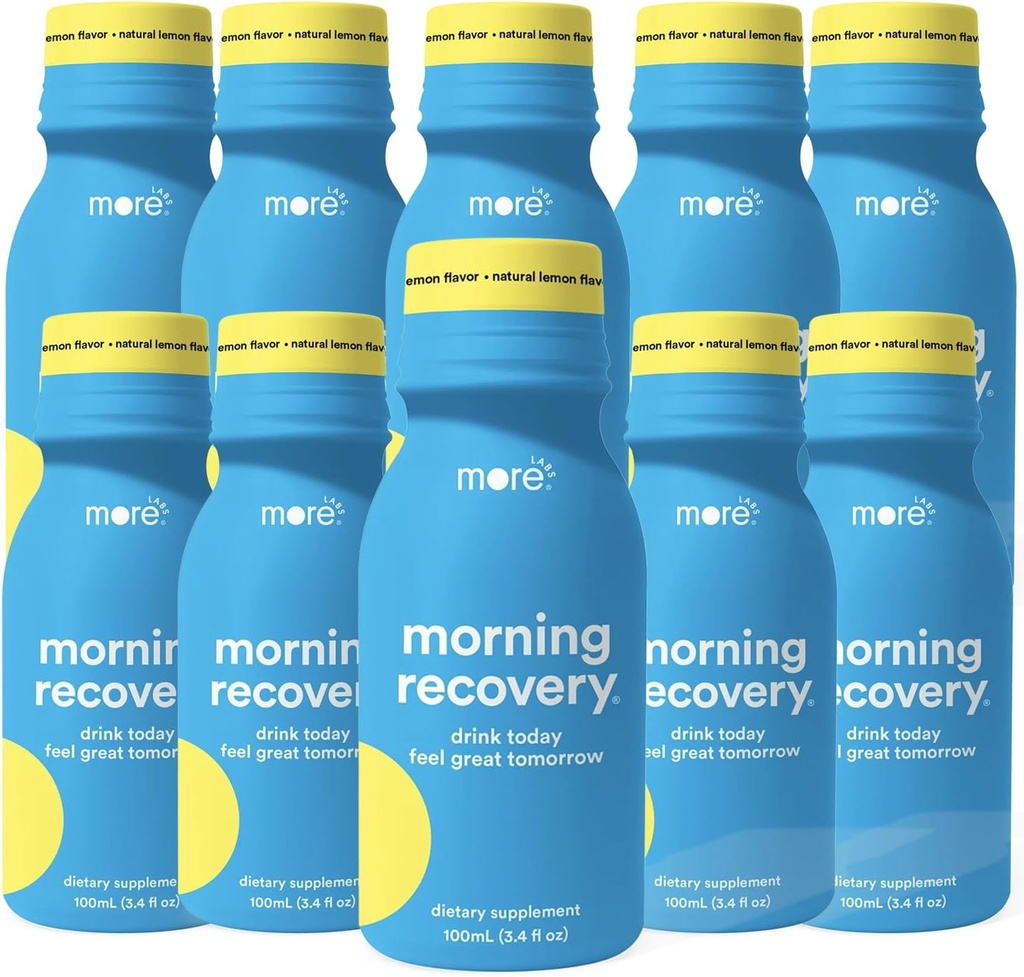 Więcej Labs Rano Odzyskiwanie Natural Lemon Flavor Electrolyte & Milk Thistle Drink 10 Pack XI124; Hydrate Podczas picia 124; Wysoko rozpuszczalny płyn DHM