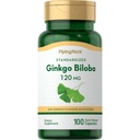 Piping Rock Ginkgo Biloba Suplementy 120mg 124; 100 Kapsułki 124; Wyciąg standardowy 124; Non-GMO, Gluten Free