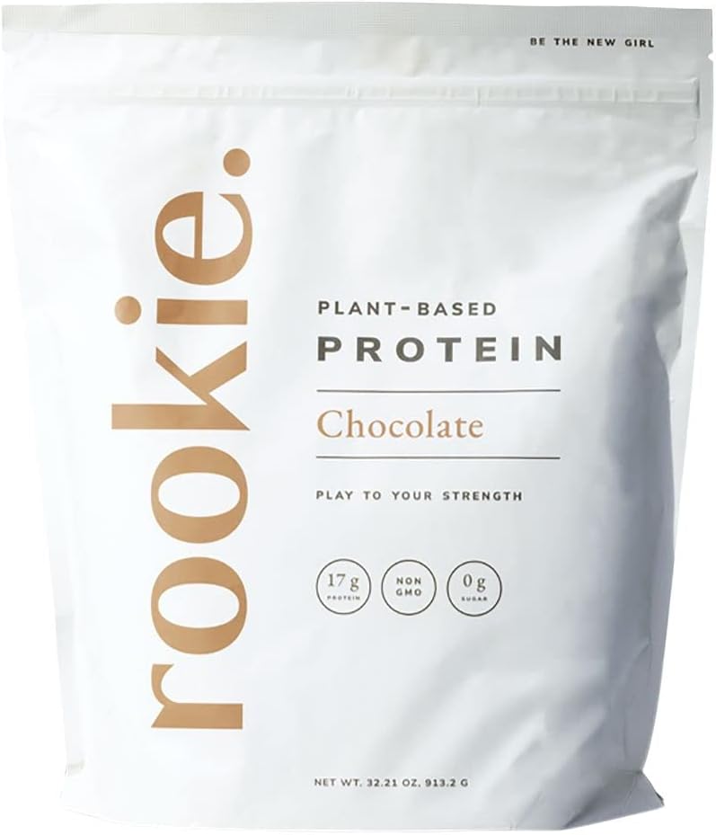 Rookie Wellness Plant- Based Probiotic Protein - Organic Pea Protein Powder z kompletnym profilu aminokwasu, Gut- Zdrowe Prebiotyki i Probiotyki, & Ponad 25 Witaminy i Minerały (30 Służenie, Czekolada)