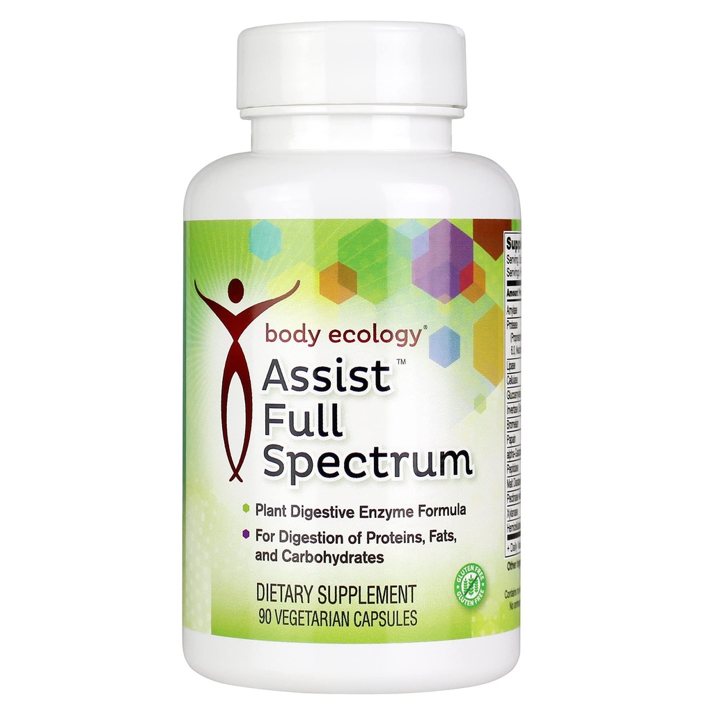 Body Ecology Assist Full Spectrum Enzymy 124; Plant Digestive Enzym Supplement Assist 124; Healthy Trawienie i Absorbs Nutricents 124; 90 Hrabia wegetariańska