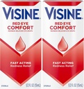 Wisine Red Eye Comfort Redness Relief Eye Drops pomóc Relieve Red Eyes Ze względu na niewielkie podrażnienia oczu szybko, HCl tetrahydrozoliny, 0,5 fl. oz (Opakowanie 2)