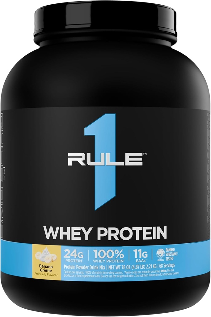 Artykuł 1 Białko serwatki - 24g Białko szybko działające z All- Whey Sources z naturalnie występującymi EAA & BCAA do odzyskiwania lub wykorzystania w każdej chwili (5 Funtów *, Banana Creme)