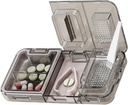 CFMOUR 3- in-1 Pill Cutter Splitter dla małych lub małych dużych pigułek, Szlifierka kruszarka z proszkową szczotką Grind tablets, Pill Carrier for Storage Pills, Mills dla osób starszych, Dzieci i zwierzęta domowe, Czarny