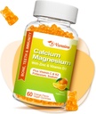 Wysoka absorpcja Gummies wapnia, Suplement Magnezu wapnia bez cukru z witaminy potasu D3 dla mężczyzn i kobiet - Wegan, Pomarańczowy Flavor 60 Cts