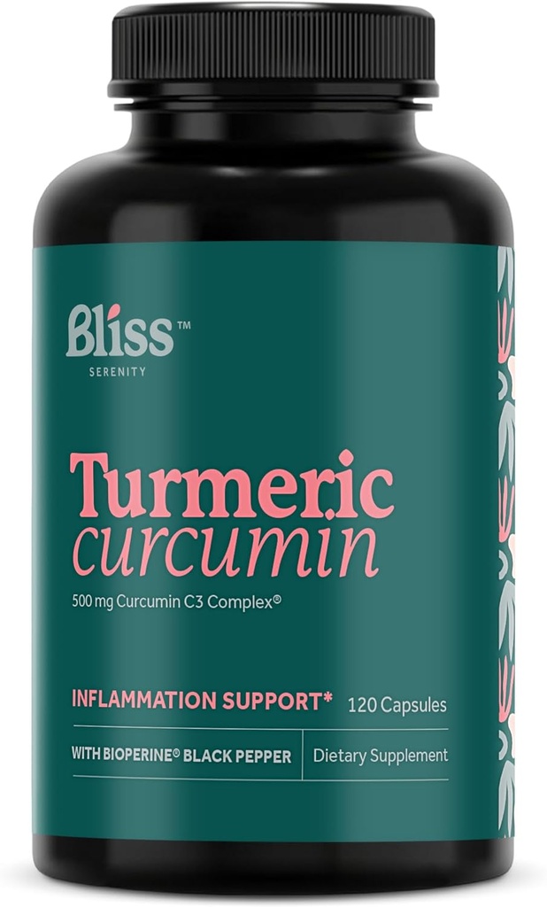 Kurkumina Turmerowa C3 Complex 500 mg, wzmocniona czarnym pieprzem dla lepszej absorpcji; Kosher Certified, Non-GMO i Gluten Free - Standaryzowane 95% Kurkuminoidy - 120 VegCaps