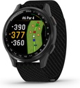 Garmin Approach ® S50, Advanced Golf GPS Smartwatch, AMOLED Display, Funkcje kursu, Oparte na nadgarstkach Heart Rate, Slate Aluminium Bezel z Black ComfortFit Nylon Band