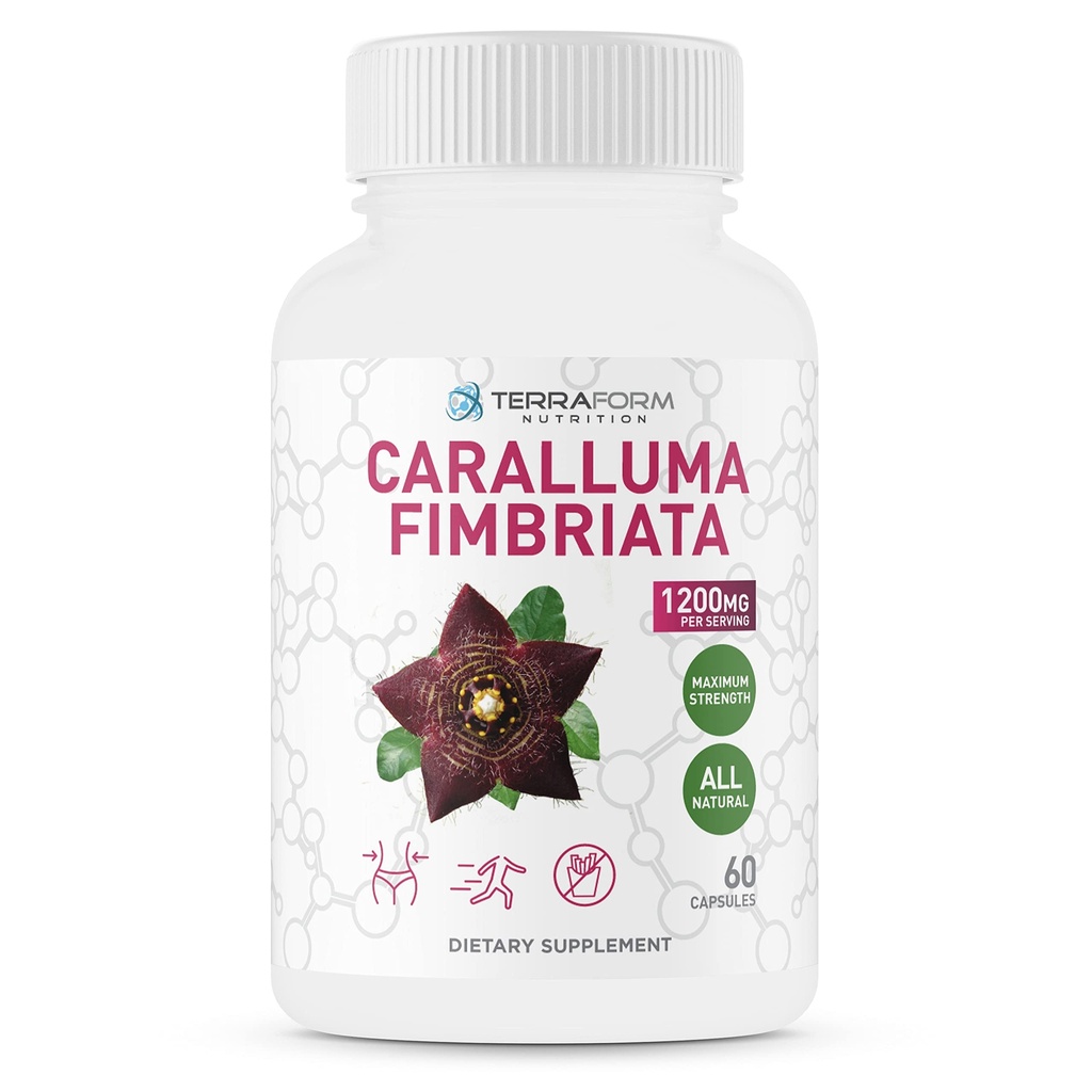 Caralluma Fimbriata - 100% Czysty - Max Siła Utrata Supplement - 1200mg - Naturalny Appetite Suppressant dla kobiet i mężczyzn - Metabolizm Booster - Made in USA - 1 Miesiąc